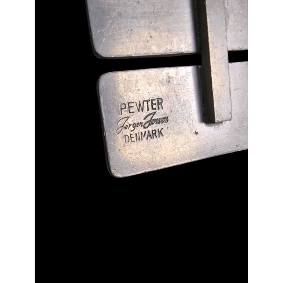 Vintage Jørgen Jensen Denmark Pewter Necklace & Bracelet Set 230B Red Glass Cabo - Picture 5 of 7